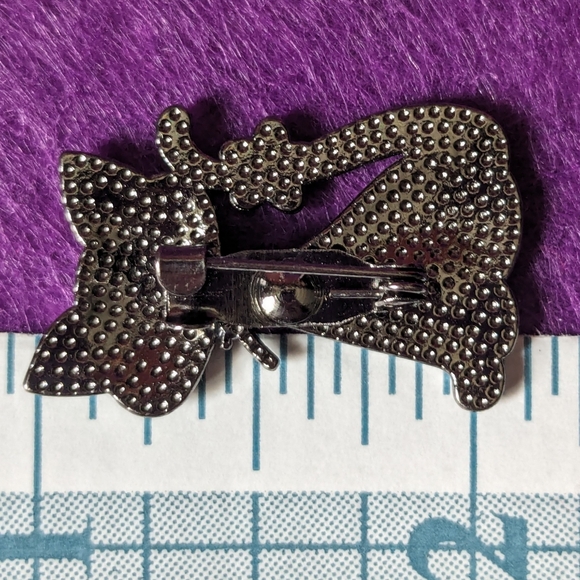 Black Cat and Bright Flowers Brooch - Picture 2 of 2